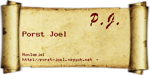 Porst Joel névjegykártya